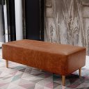Ver imagem 1 de Puff Decorativo Sala de Estar Bali W01 Pés Palito 120x50cm Couríssimo Camel