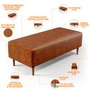 Ver imagem 3 de Puff Decorativo Sala de Estar Bali W01 Pés Palito 120x50cm Couríssimo Camel