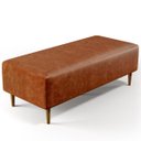 Ver imagem 1 de Puff Decorativo Sala de Estar Bali W01 Pés Palito 120x50cm Couríssimo Camel