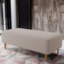 Ver imagem 2 de Kit 2 Puffs Decorativos Sala de Estar Bali W01 Pés Palito 120x50cm Linho Bege