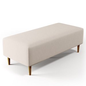 Puff Decorativo Sala de Estar Bali W01 Pés Palito 120x50cm Linho Cru