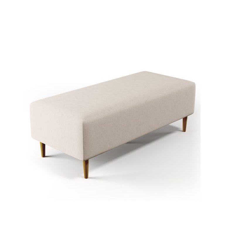 Puff Decorativo Sala de Estar Bali W01 Pés Palito 120x50cm Linho Cru