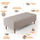 Ver imagem 3 de Puff Decorativo Sala de Estar Bali W01 Pés Palito 120x50cm Linho Bege