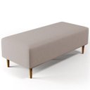 Ver imagem 2 de Puff Decorativo Sala de Estar Bali W01 Pés Palito 120x50cm Linho Bege