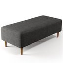 Ver imagem 2 de Puff Decorativo Sala de Estar Bali W01 Pés Palito 120x50cm Linho Cinza Escuro