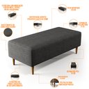 Ver imagem 3 de Puff Decorativo Sala de Estar Bali W01 Pés Palito 120x50cm Linho Cinza Escuro
