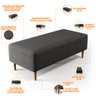 Puff Decorativo Sala de Estar Bali W01 Pés Palito 120x50cm Linho Cinza Escuro - 3