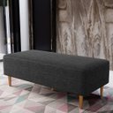 Ver imagem 1 de Puff Decorativo Sala de Estar Bali W01 Pés Palito 120x50cm Linho Cinza Escuro