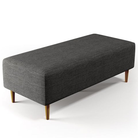 Puff Decorativo Sala de Estar Bali W01 Pés Palito 120x50cm Linho Cinza Escuro