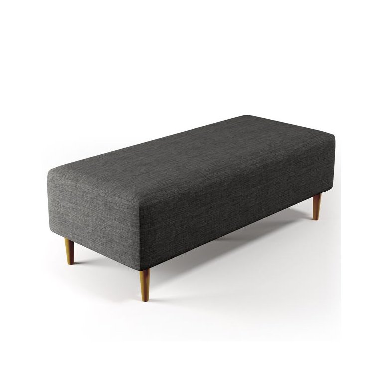 Puff Decorativo Sala de Estar Bali W01 Pés Palito 120x50cm Linho Cinza Escuro