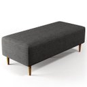 Ver imagem 1 de Puff Decorativo Sala de Estar Bali W01 Pés Palito 120x50cm Linho Cinza Escuro