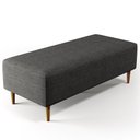 Ver imagem 7 de Puff Decorativo Sala de Estar Bali W01 Pés Palito 120x50cm Linho Cinza Escuro