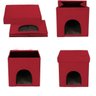 Puff Pet Baú Casinha Desmontável Dobrável Suede Vermelho 38x38 M01 - 3