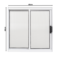 Vitro 2 Folhas Janela de Banheiro A40l40 Despensa Ventilação em Aluminio Branco e Policarbonato - 9