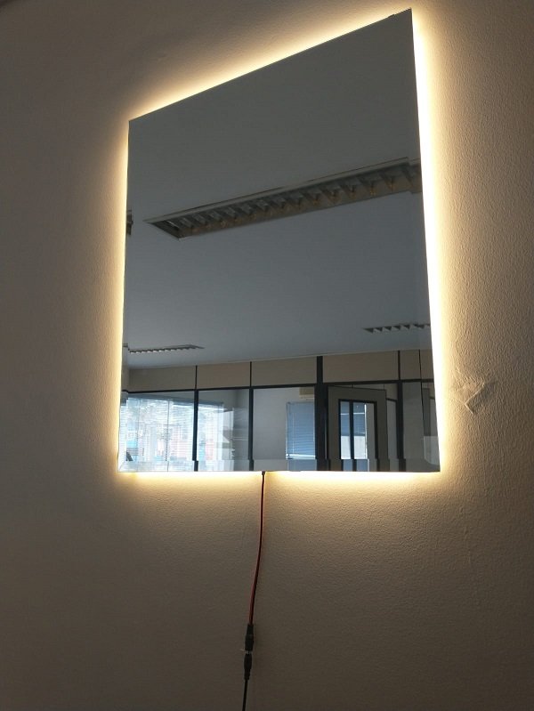 Espelho lapidado bisotê Iluminado com LED quente  - 60x100cm - 5
