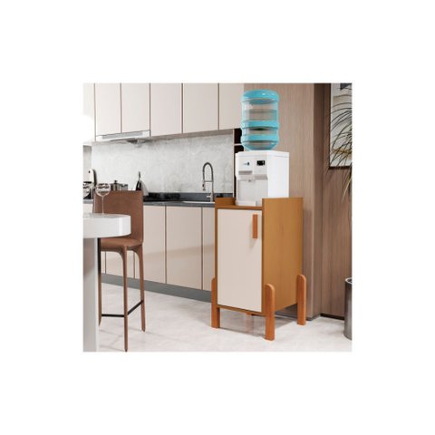Armário Posseidon Suporte para Bebedouro 1 Porta - Nature com Off White