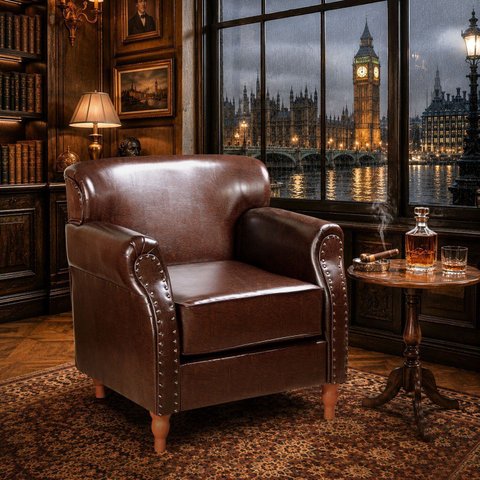 Poltrona Chesterfield Classica Londres Cadeira Luxo Retrô
