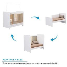 Berço Peroba Ben Americano Branco C/ Amêndoa 3 em 1 Infantil - 6