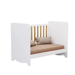 Berço Peroba Ben Americano Branco C/ Amêndoa 3 em 1 Infantil - 3