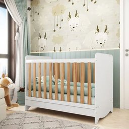 Berço Peroba Ben Americano Branco C/ Amêndoa 3 em 1 Infantil - 1