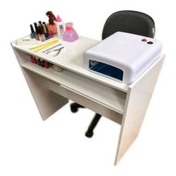 Kit Mesa Manicure P/ Estufa com Prateleira Branco - 2