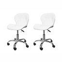 Ver imagem 1 de Kit 2 Cadeiras Escritório Giratória Office Eiffel Slim - Branco