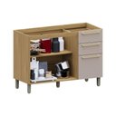 Ver imagem 2 de Balcão de Cozinha Pia 120cm 2 Pts e 3 Gav S/ Tampo Elegance Freijó/cinammon
