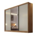 Ver imagem 2 de Guarda Roupa Casal com Espelho 3 Portas 8 Gavetas - Logan-cumaru/fendi - Móveis Novo Horizonte