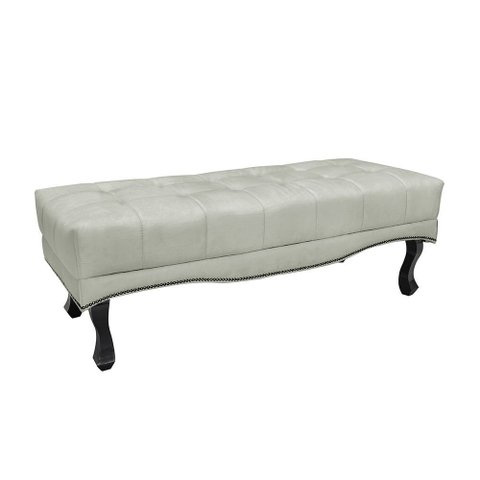 Calçadeira Recamier Solteiro 90cm Alba Veludo Prata