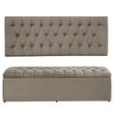 Ver imagem 1 de Painel Cabeceira com Bau Dubai 1.28 Viuva Suede Bege