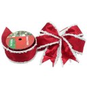 Ver imagem 3 de Kit 2 Fitas Aramadas Decoração Vermelha Natalina 6,3cm 9,14m