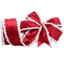 Ver imagem 4 de Kit 2 Fitas Aramadas Decoração Vermelha Natalina 6,3cm 9,14m