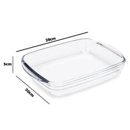 Kit 3 Assadeiras Vidro Retangulares Cheff 1,6L, 2,6L E 3,6L - 5