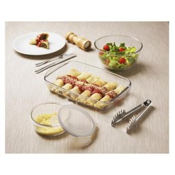 Kit 3 Assadeiras Vidro Retangulares Cheff 1,6L, 2,6L E 3,6L - 1