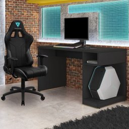 Kit Mesa Para PC Gamer Legend com Cadeira Gamer EC3 ThunderX3 Preto - Lyam Decor - 2