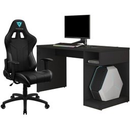 Kit Mesa Para PC Gamer Legend com Cadeira Gamer EC3 ThunderX3 Preto - Lyam Decor - 1