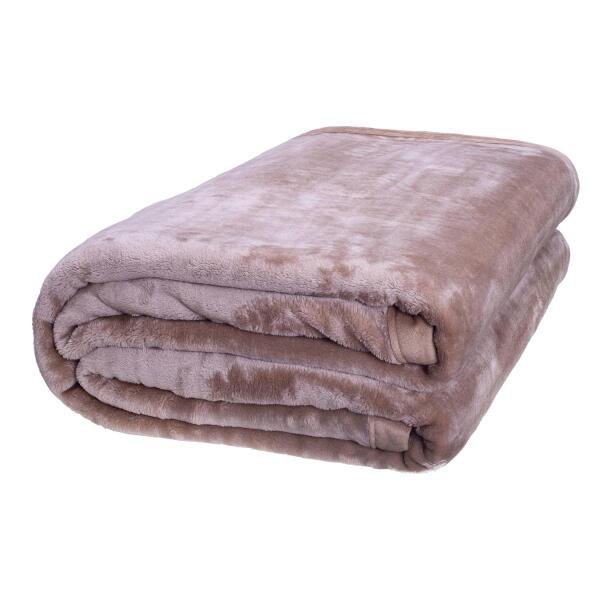 Cobertor Solteiro Europa Toque Luxo 150 X 240Cm-Marrom Claro - 1