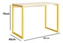 Ver imagem 3 de Escrivaninha Industrial Home Office Quarto Escritório 120x45:offwhite/dourado