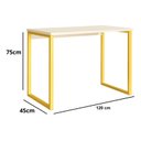 Ver imagem 3 de Escrivaninha Industrial Home Office Quarto Escritório 120x45:offwhite/dourado