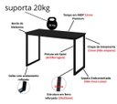 Ver imagem 4 de Escrivaninha Industrial Home Office Quarto Escritório 120x45:offwhite/dourado