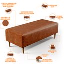 Ver imagem 4 de Kit 2 Puffs Decorativos Sala de Estar Bali W01 Pés Palito 120x50cm Couríssimo Camel