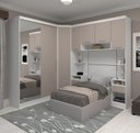 Ver imagem 1 de Guarda Roupa Dormitório Modulado Alpes Solteiro Espelho Porta Correr - Luciane M01e:cinnamon