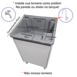Tanque 26 Litros Plástico com Gabinete Mdf para Torneira de Bancada - 7