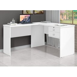 Escrivaninha Mesa PC em L Porto Alegre Branco - 1