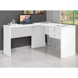 Escrivaninha Mesa PC em L Porto Alegre Branco