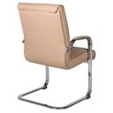 Ver imagem 6 de Kit com 6 Cadeiras Office Base Fixa em Aço Cromado e Couro Ecologico Austin Bege/Fendi