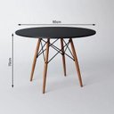 Ver imagem 5 de Conjunto de Mesa de Jantar Eames Eiffel Redonda 90cm Tampo de Madeira Preto com 4 Cadeiras Pretas