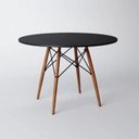 Ver imagem 4 de Conjunto de Mesa de Jantar Eames Eiffel Redonda 90cm Tampo de Madeira Preto com 4 Cadeiras Pretas