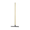 Ancinho 12 Dentes Aço Carbono Cabo Madeira pra Limpeza 125cm Minasul - 1