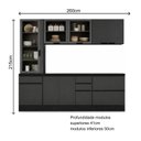 Ver imagem 2 de Cozinha Completa Modulada com Tampo 260cm 7 Peças Etna Poliman Móveis